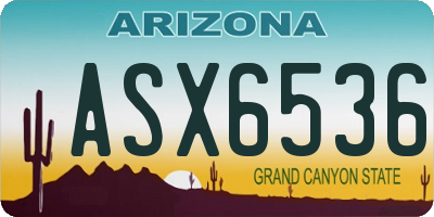 AZ license plate ASX6536