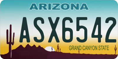 AZ license plate ASX6542