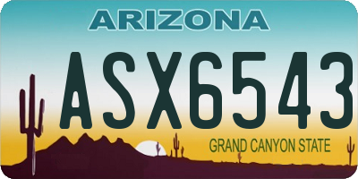 AZ license plate ASX6543