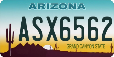 AZ license plate ASX6562