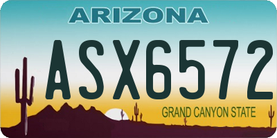 AZ license plate ASX6572