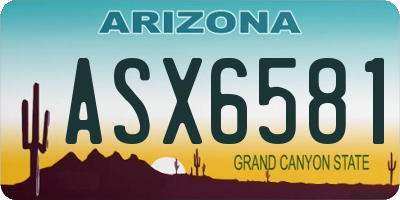 AZ license plate ASX6581