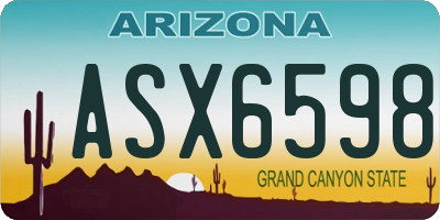 AZ license plate ASX6598