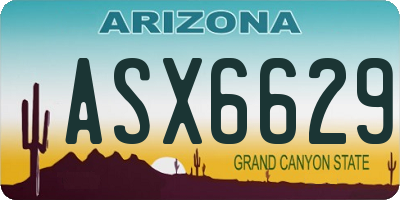 AZ license plate ASX6629