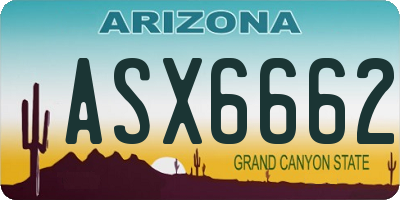 AZ license plate ASX6662