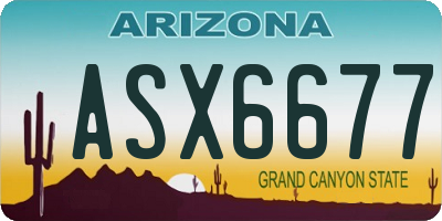 AZ license plate ASX6677