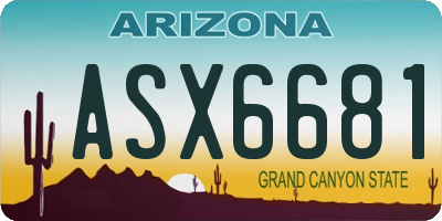 AZ license plate ASX6681