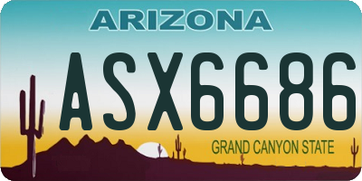 AZ license plate ASX6686