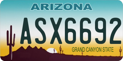 AZ license plate ASX6692