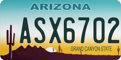 AZ license plate ASX6702