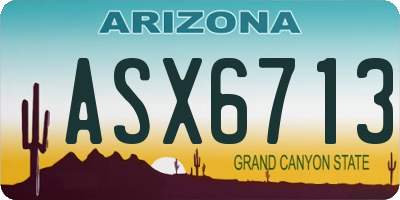 AZ license plate ASX6713