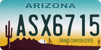AZ license plate ASX6715