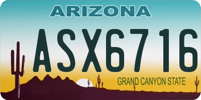 AZ license plate ASX6716