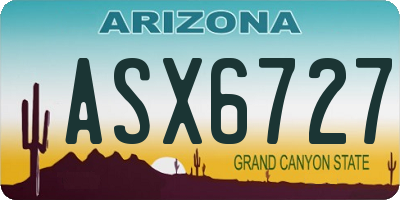 AZ license plate ASX6727