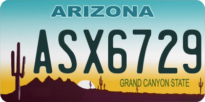 AZ license plate ASX6729