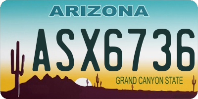 AZ license plate ASX6736