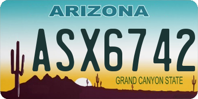 AZ license plate ASX6742