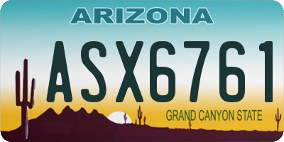 AZ license plate ASX6761