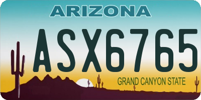 AZ license plate ASX6765