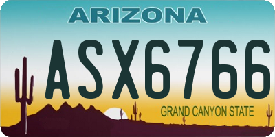 AZ license plate ASX6766