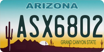 AZ license plate ASX6802