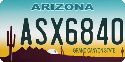 AZ license plate ASX6840