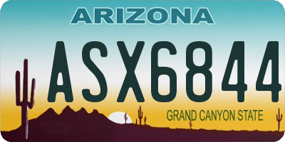 AZ license plate ASX6844