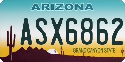 AZ license plate ASX6862