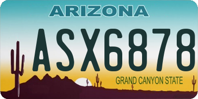 AZ license plate ASX6878
