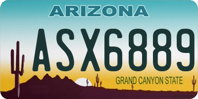 AZ license plate ASX6889