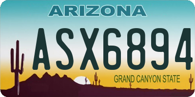 AZ license plate ASX6894
