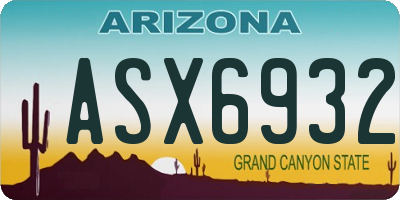 AZ license plate ASX6932
