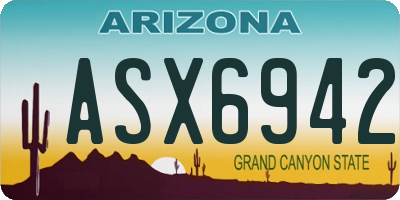 AZ license plate ASX6942