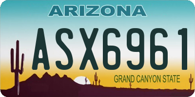 AZ license plate ASX6961
