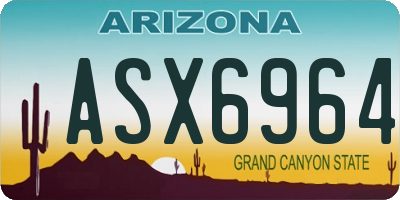AZ license plate ASX6964