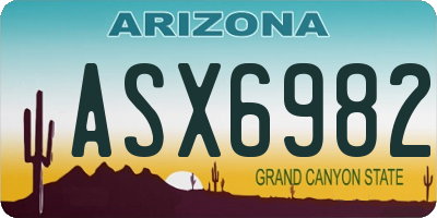 AZ license plate ASX6982