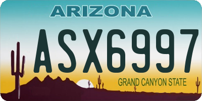 AZ license plate ASX6997
