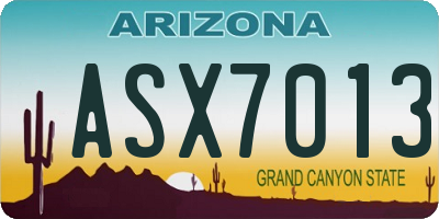 AZ license plate ASX7013