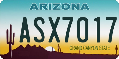 AZ license plate ASX7017