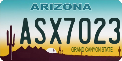 AZ license plate ASX7023