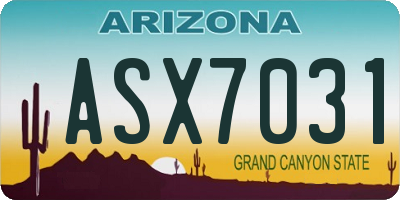 AZ license plate ASX7031