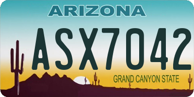 AZ license plate ASX7042