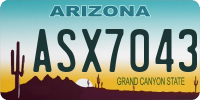 AZ license plate ASX7043