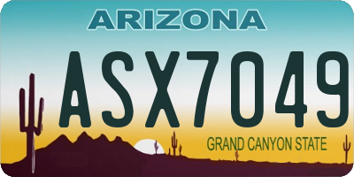 AZ license plate ASX7049