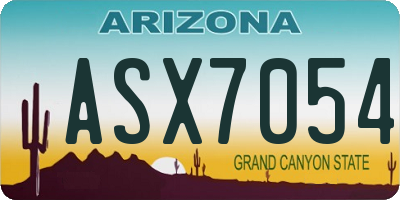AZ license plate ASX7054