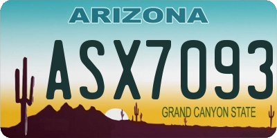 AZ license plate ASX7093