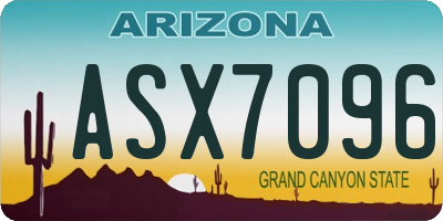 AZ license plate ASX7096