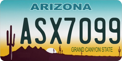 AZ license plate ASX7099