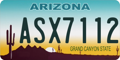 AZ license plate ASX7112