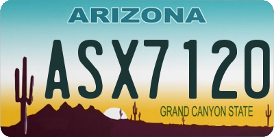 AZ license plate ASX7120